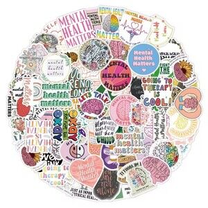 104-Pcs. Mental Health Awareness Stickers